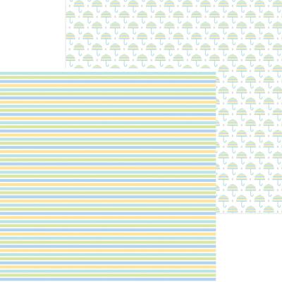 Doodlebug Baby Boy Designpapier - Nursery Stripe